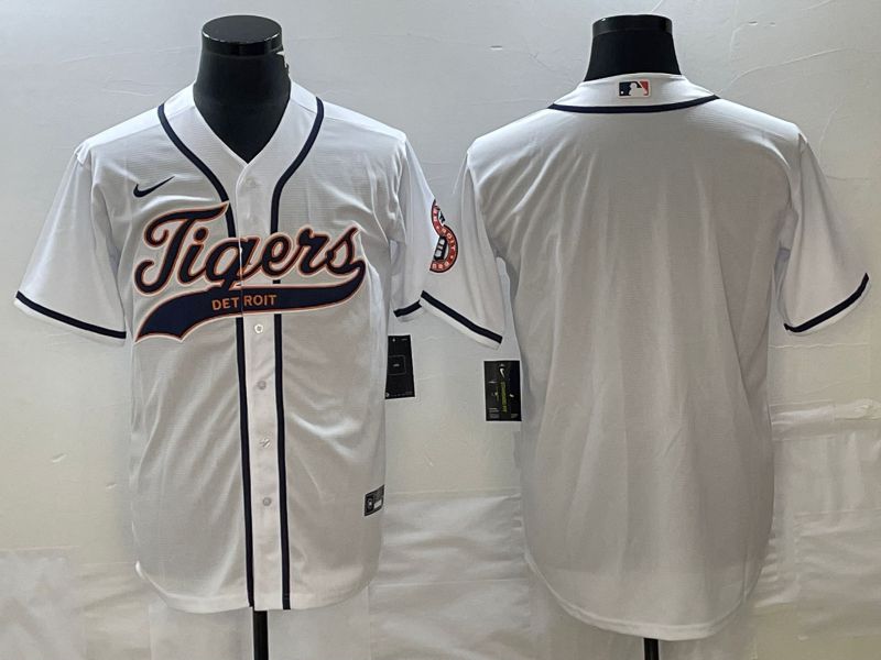 Men Detroit Tigers Blank White Joint Name 2025 Nike MLB Jersey style 1